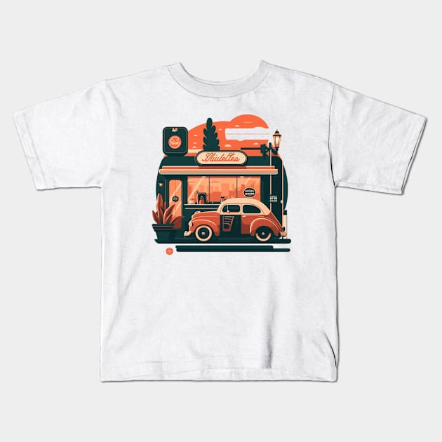 Retro car Kids T-Shirt by Bakr